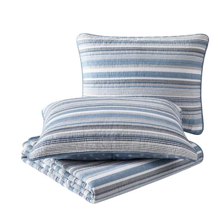 Nautica Nautica Jettison Cotton Reversible Blue Quilt Set
