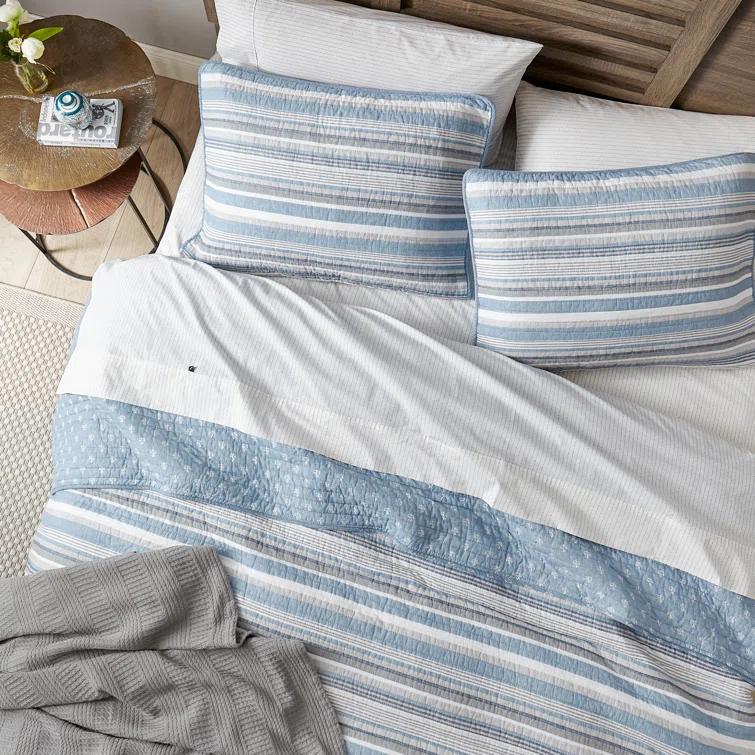 Nautica Nautica Jettison Cotton Reversible Blue Quilt Set