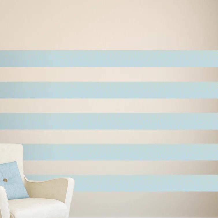 Tempaper Kids' Falling Dots Self-Adhesive Removable Borders Wallpaper Blue/Metallic Gold: Vinyl, Peelable, Washable