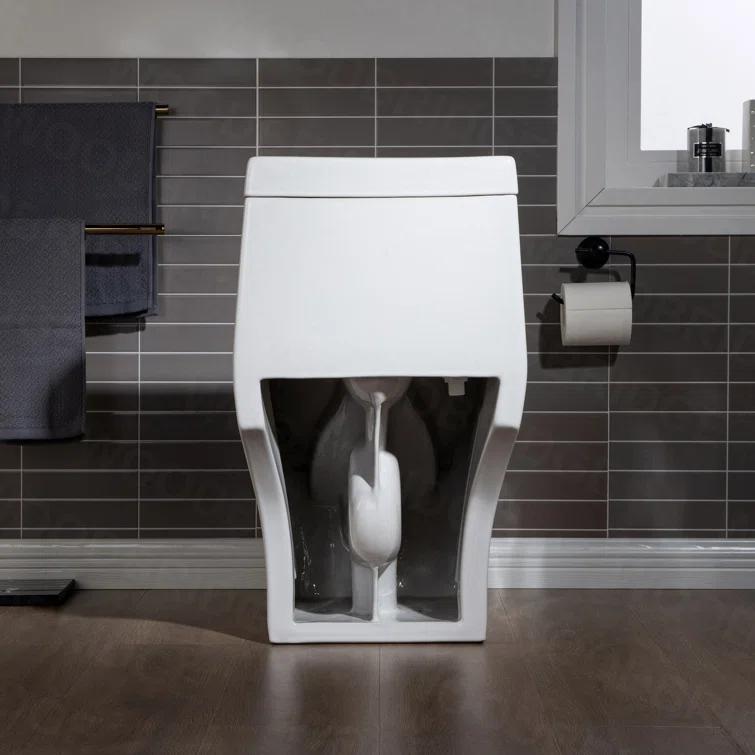 1.28 GPF Elongated ADA Height One Piece Dual-Flush Toilet with Soft-Closing Seat,MAP Flushing 1000G