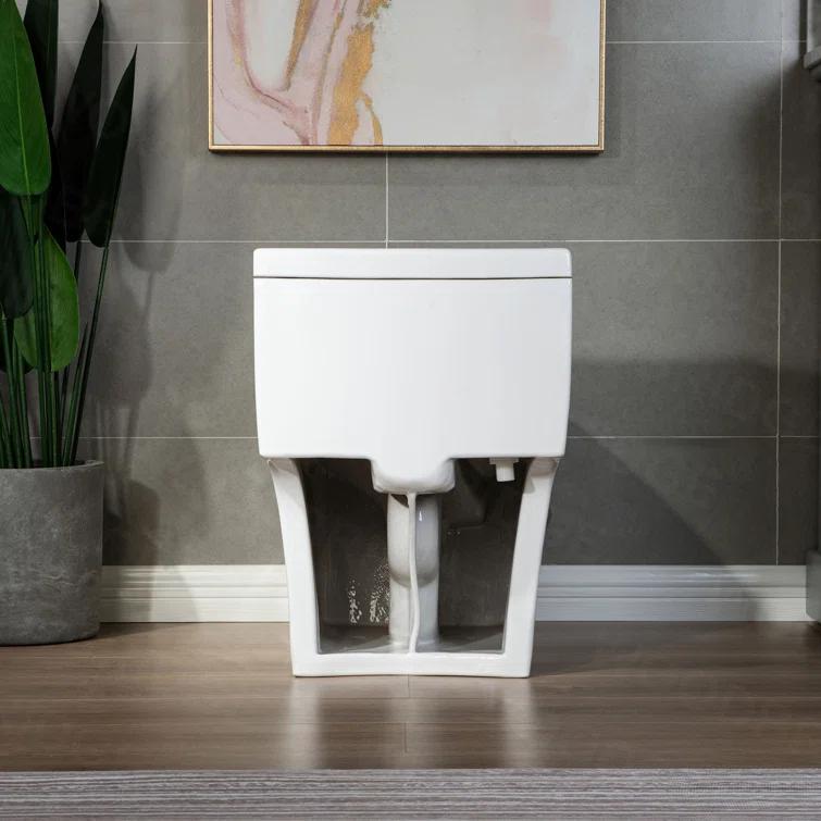 WoodBridge 1.6 Gallons GPF Elongated Comfort Height Floor Mounted One-Piece Toilet (Seat Included)