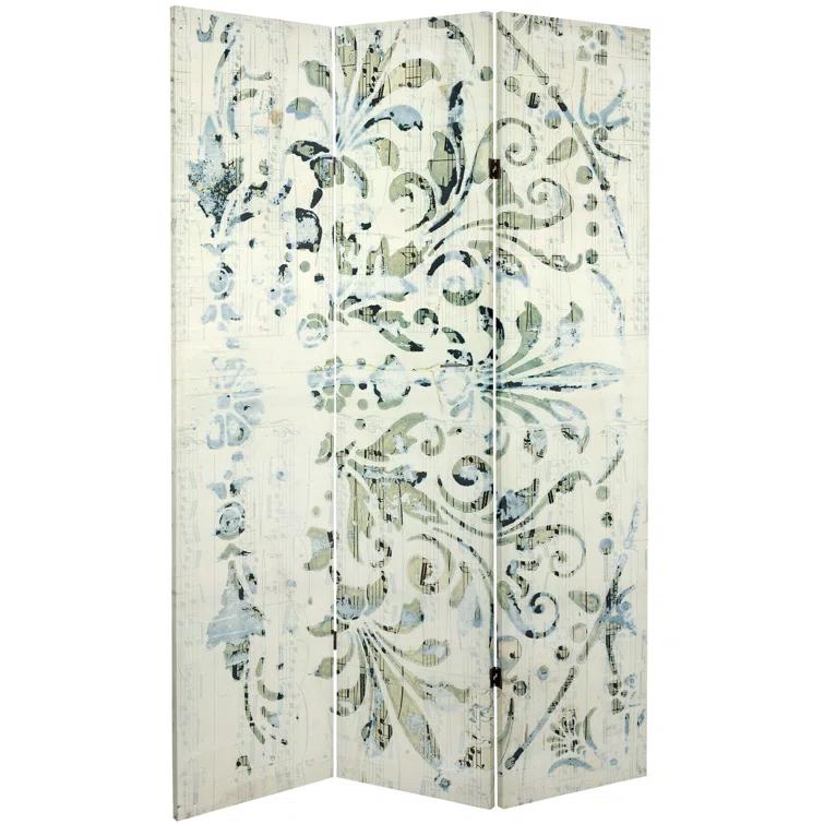 Cowart 47.25" W x 70.75" H - 3-Panel Canvas Folding Room Divider