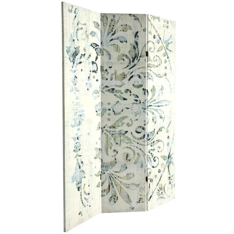 Cowart 47.25" W x 70.75" H - 3-Panel Canvas Folding Room Divider