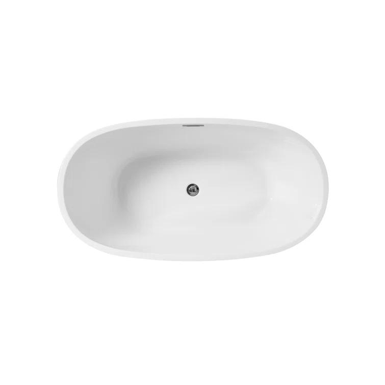 Hudepohl 54'' x 29'' Freestanding Soaking Acrylic Bathtub