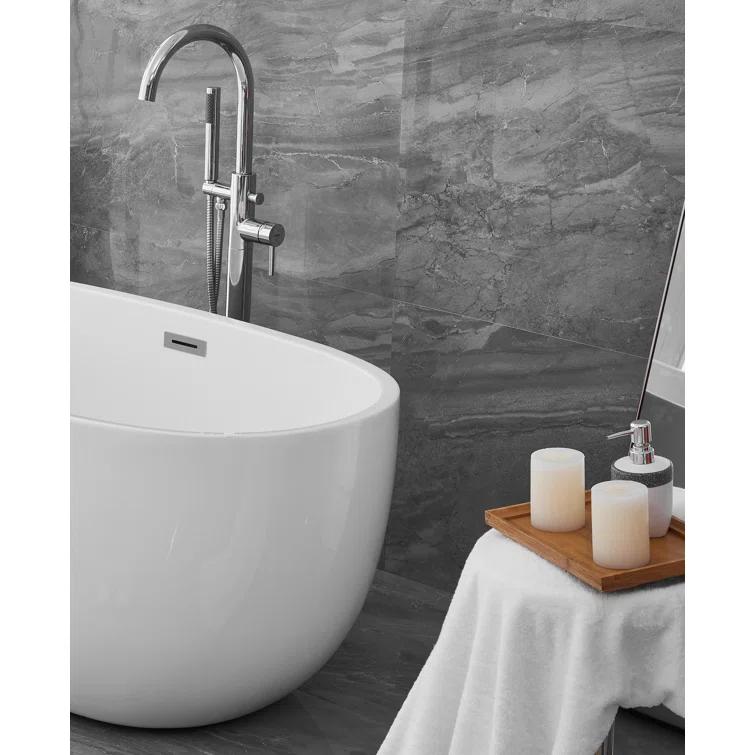 Hudepohl 54'' x 29'' Freestanding Soaking Acrylic Bathtub