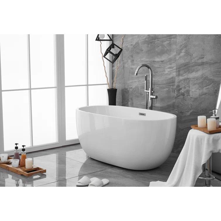 Hudepohl 54'' x 29'' Freestanding Soaking Acrylic Bathtub