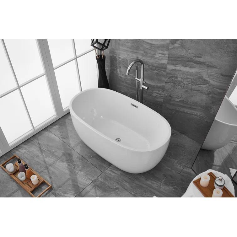 Hudepohl 54'' x 29'' Freestanding Soaking Acrylic Bathtub