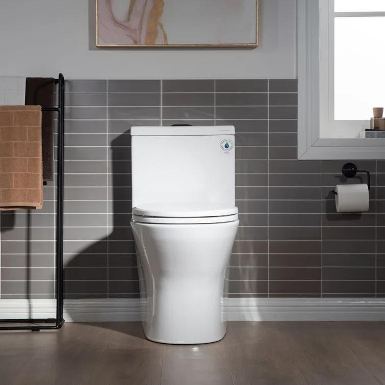 1.28 GPF Elongated Comfort ADA Height One Piece Dual-Flush Toilet with Soft-Closing Seat,MAP Flushing 1000G