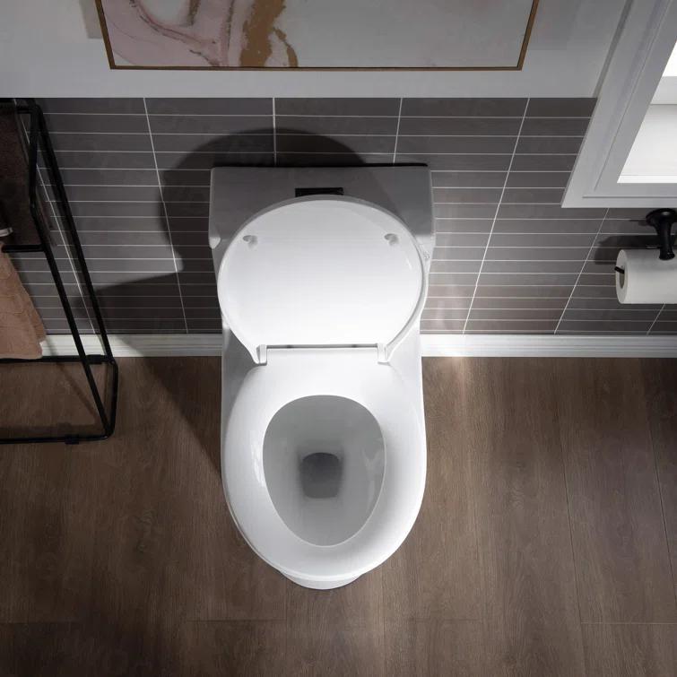 1.28 GPF Elongated Comfort ADA Height One Piece Dual-Flush Toilet with Soft-Closing Seat,MAP Flushing 1000G