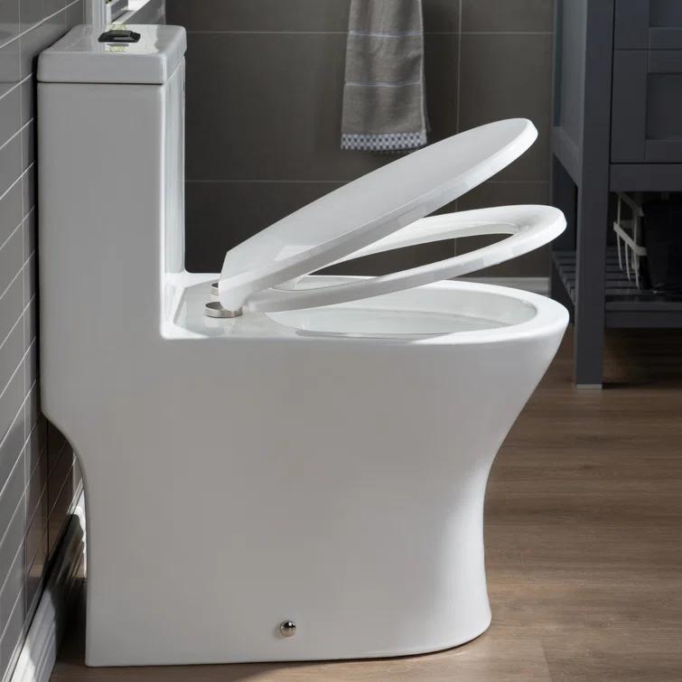 1.28 GPF Elongated Comfort ADA Height One Piece Dual-Flush Toilet with Soft-Closing Seat,MAP Flushing 1000G