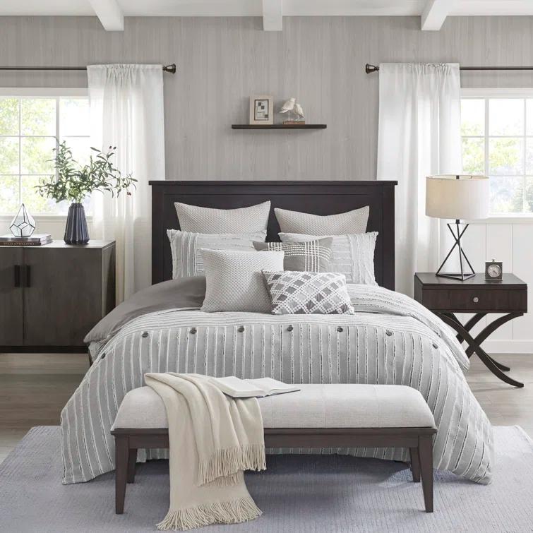 Madison Park Signature Madison Park Signature Essence Oversized Cotton Clipped Jacquard Comforter Set
