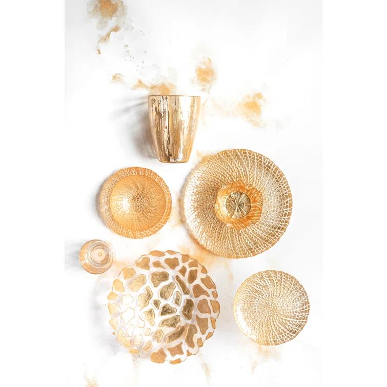 Rufolo Glass Gold Crocodile Small Bowl