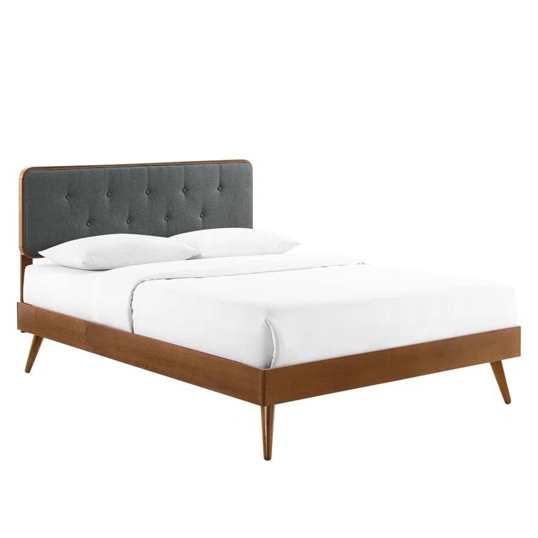 Bridgette Wood Platform Bed with Splayed Legs