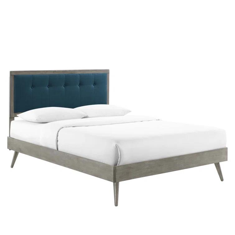 Willow Wood Platform Bed with Splayed Legs