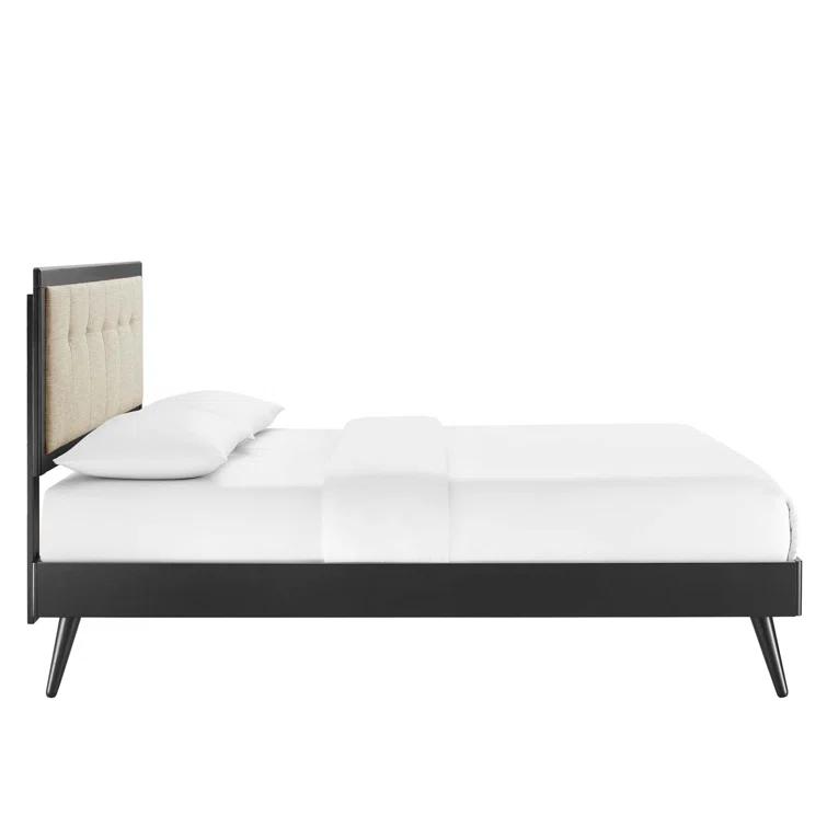 Willow Wood Platform Bed with Splayed Legs