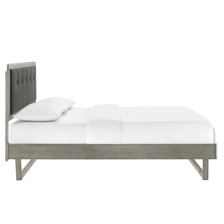 Willow Wood Platform Bed with Angular Frame