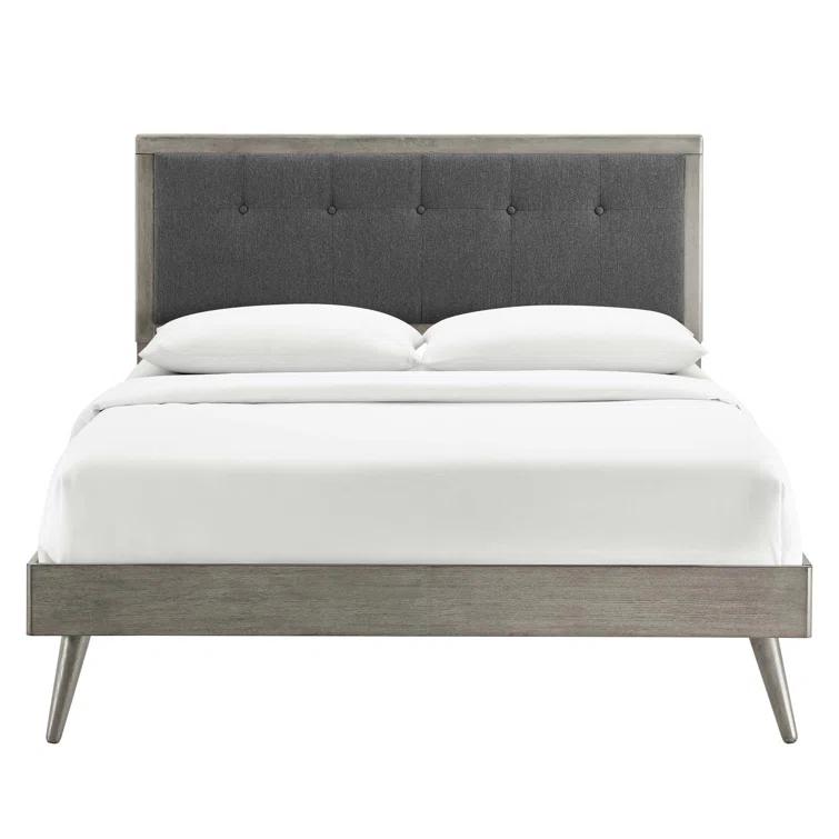 Willow Wood Platform Bed with Splayed Legs