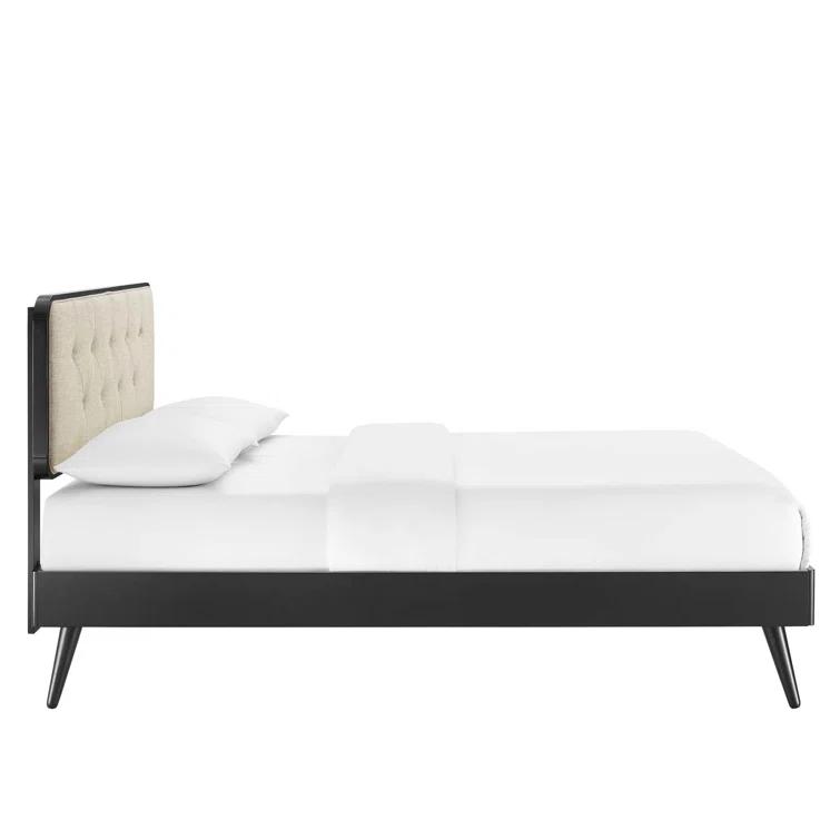 Bridgette Wood Platform Bed with Splayed Legs