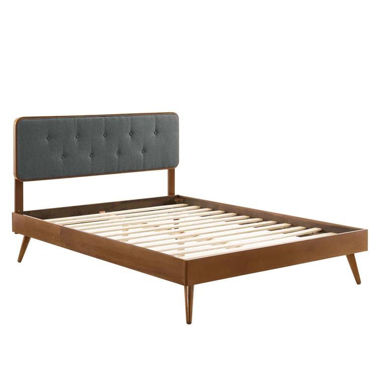 Bridgette Wood Platform Bed with Splayed Legs