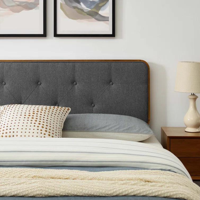 Bridgette Wood Platform Bed with Splayed Legs