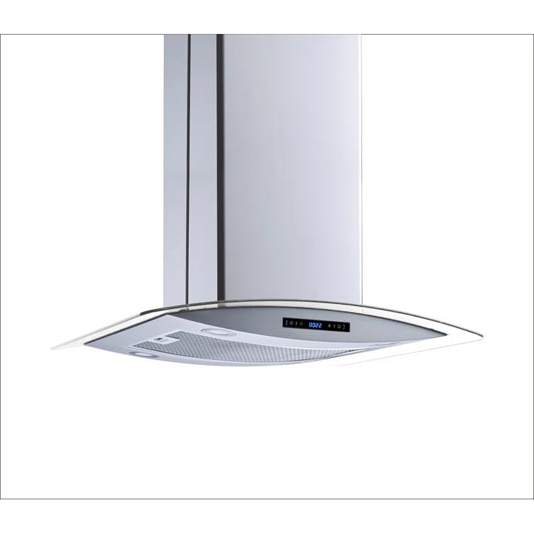 Winflo H102B Series 30" 500 CFM Convertible Island Range Hood in Stainless Steel With Filter Included