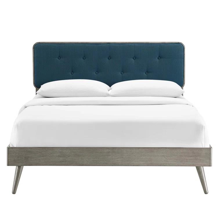 Bridgette Wood Platform Bed with Splayed Legs