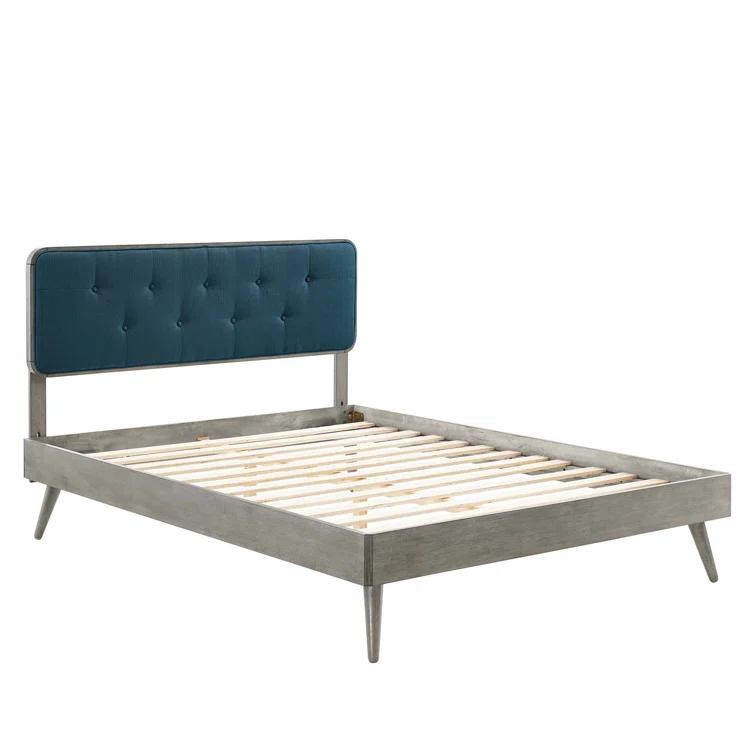 Bridgette Wood Platform Bed with Splayed Legs