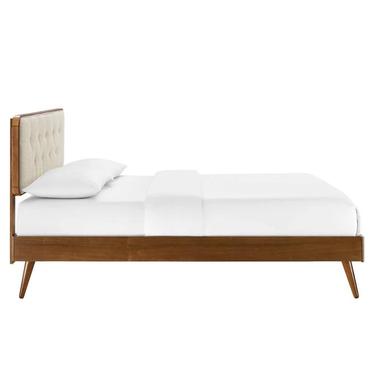 Bridgette Wood Platform Bed with Splayed Legs
