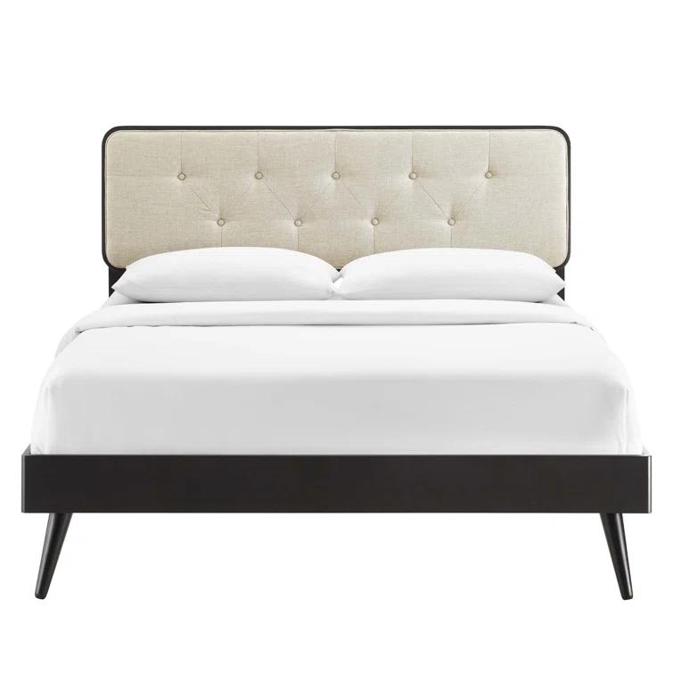 Bridgette Wood Platform Bed with Splayed Legs