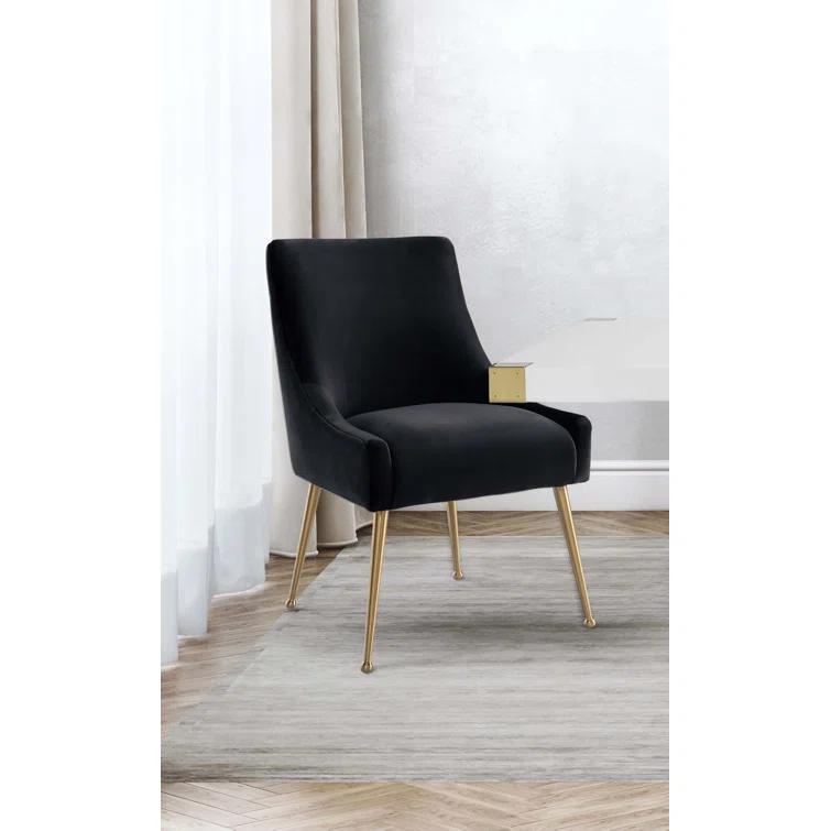 Beatrix 19'' H Velvet Upholstered Metal Parsons Chair