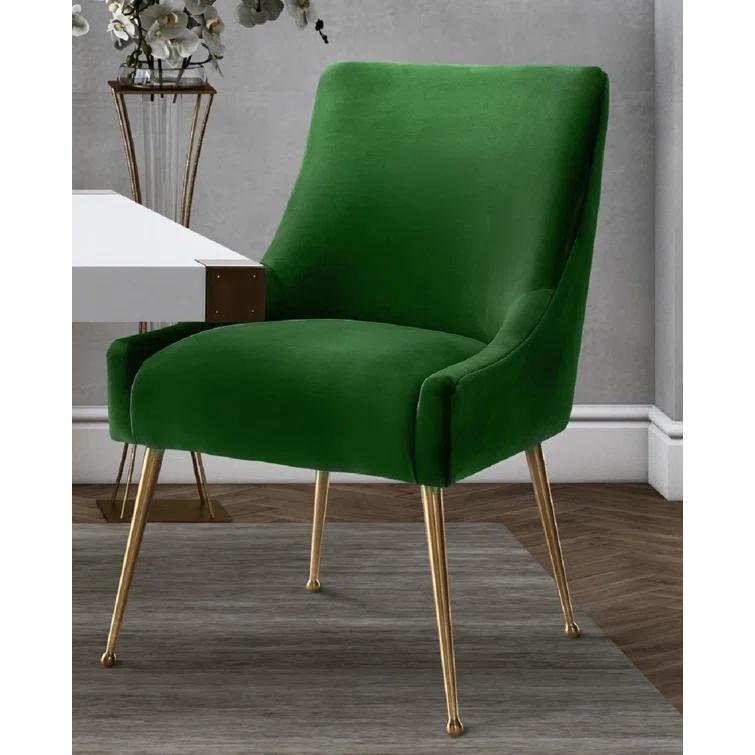 Beatrix 19'' H Velvet Upholstered Metal Parsons Chair