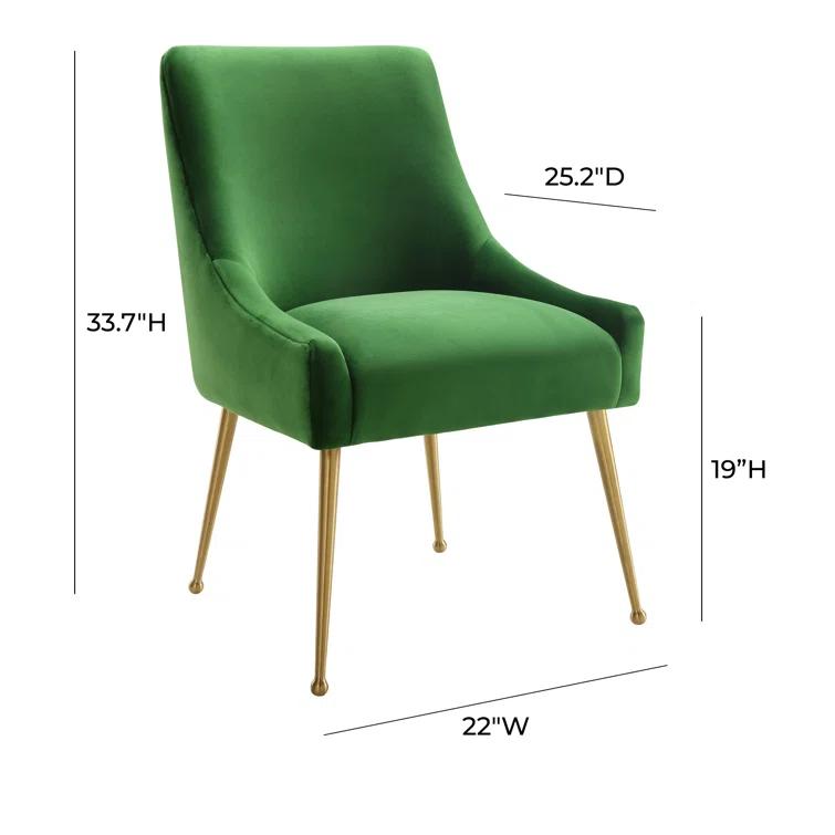 Beatrix 19'' H Velvet Upholstered Metal Parsons Chair