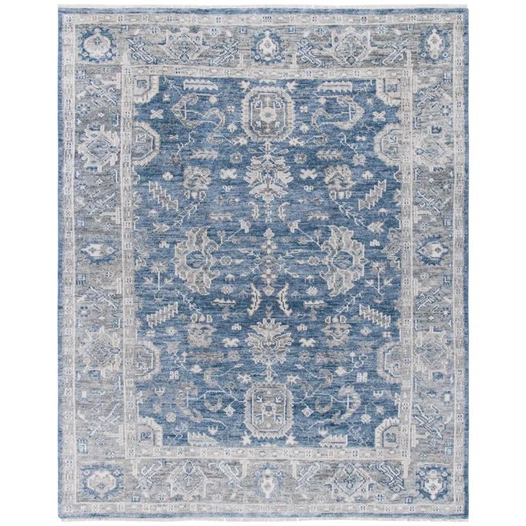 Oriental Hand-Knotted Blue / Grey Area Rug