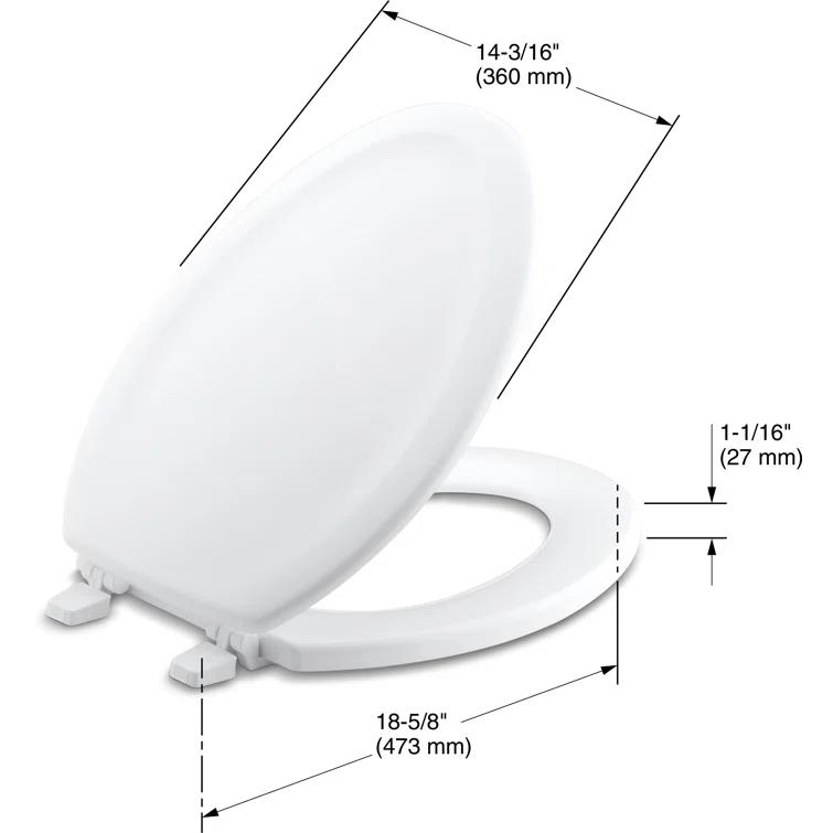 Stonewood Compression-Molded Wood Toilet Seat with Color-Matched Plastic Hinges
