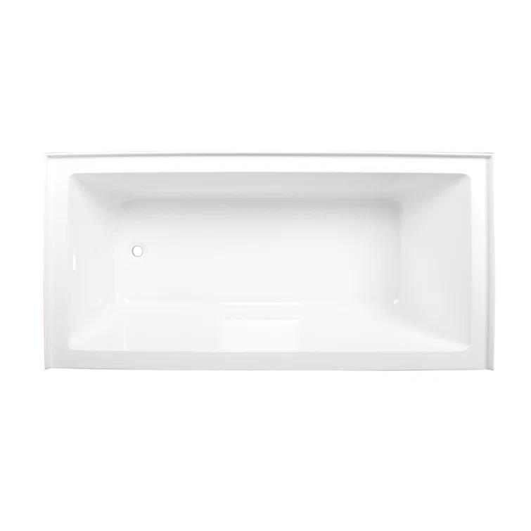 Kingston Brass Aqua Eden 66-Inch Acrylic Rectangular 3-Wall Alcove Tub