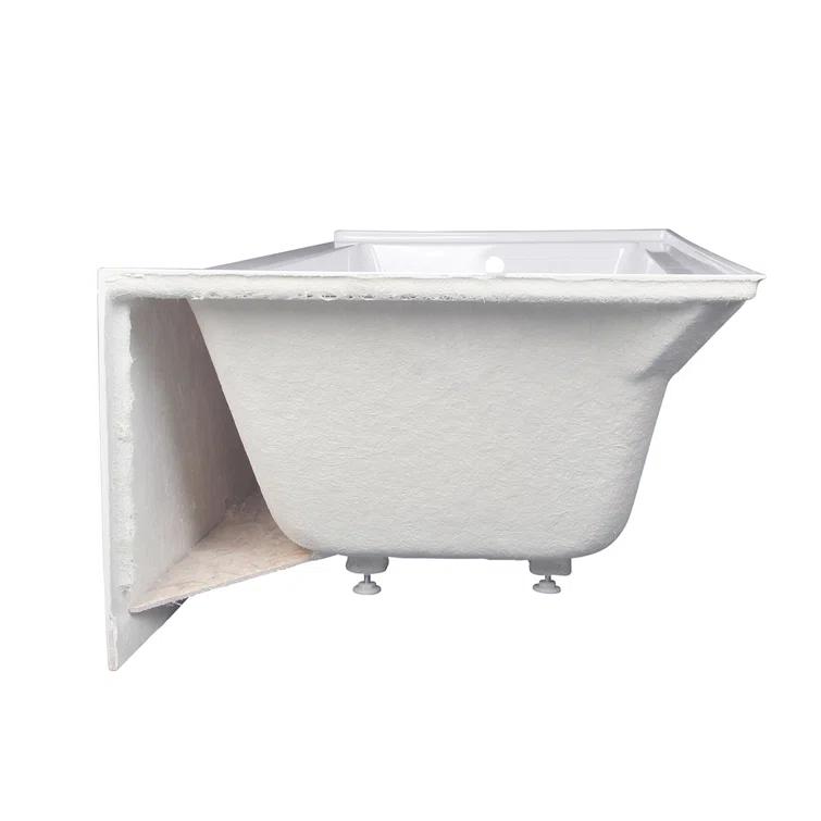 Kingston Brass Aqua Eden 66-Inch Acrylic Rectangular 3-Wall Alcove Tub