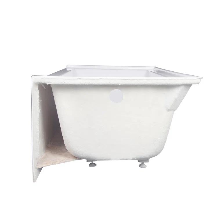 Kingston Brass Aqua Eden 66-Inch Acrylic Rectangular 3-Wall Alcove Tub