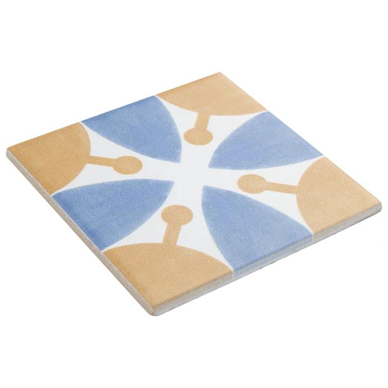Revival Leaf Mini 4" x 4" Ceramic Patterned Wall & Floor Tile