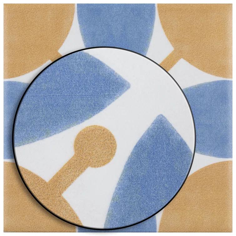 Revival Leaf Mini 4" x 4" Ceramic Patterned Wall & Floor Tile