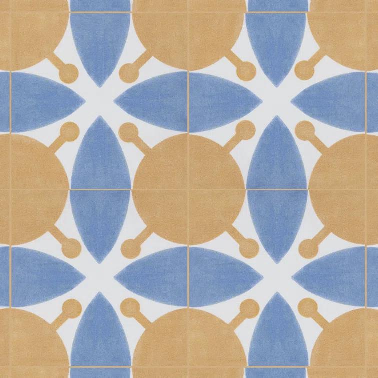 Revival Leaf Mini 4" x 4" Ceramic Patterned Wall & Floor Tile