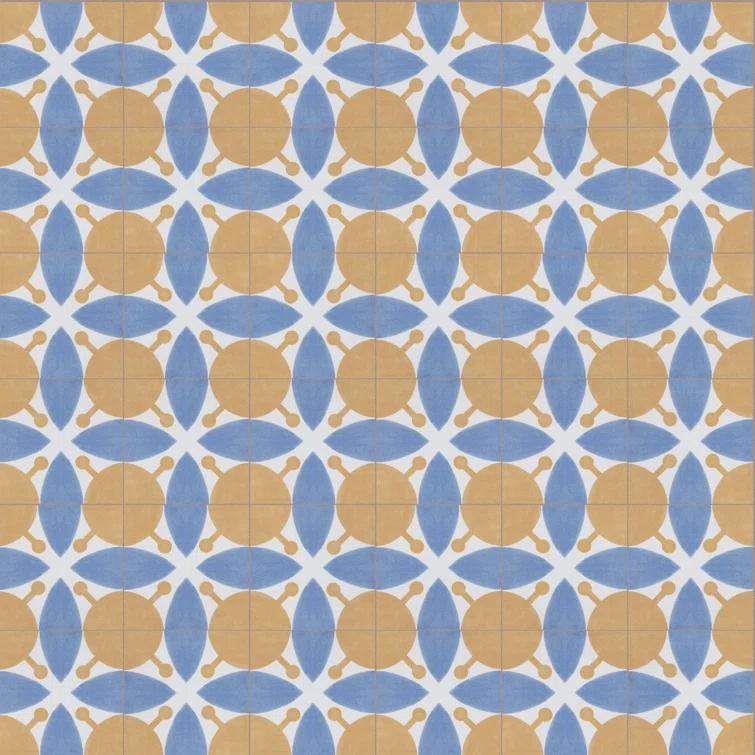 Revival Leaf Mini 4" x 4" Ceramic Patterned Wall & Floor Tile