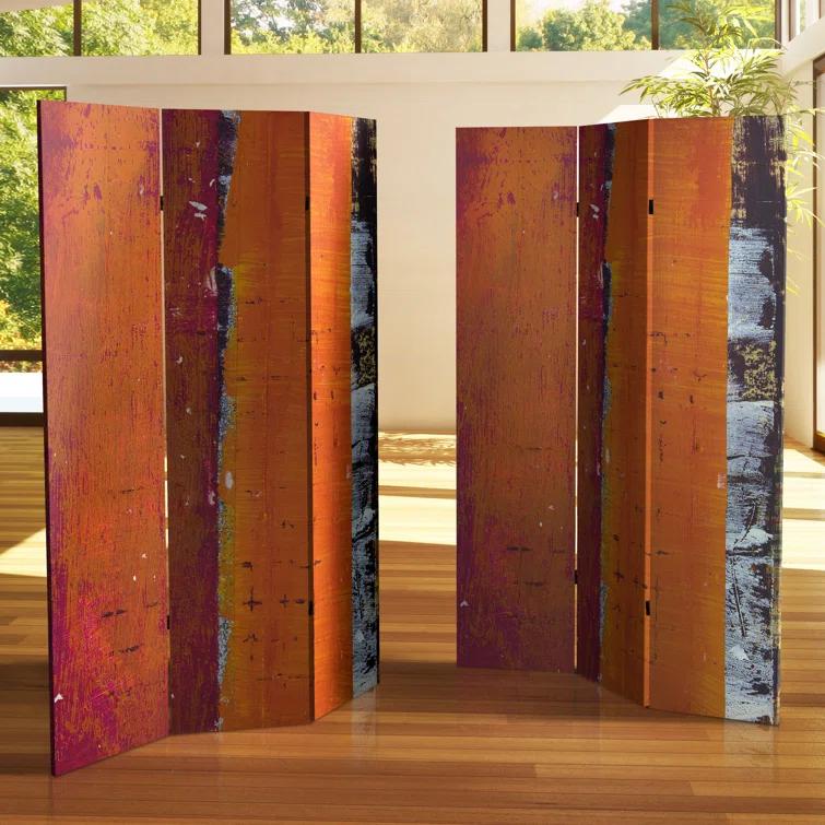 Red Lantern 6 ft. Tall Double Sided Twilight Reverie Canvas Room Divider, Transcendence