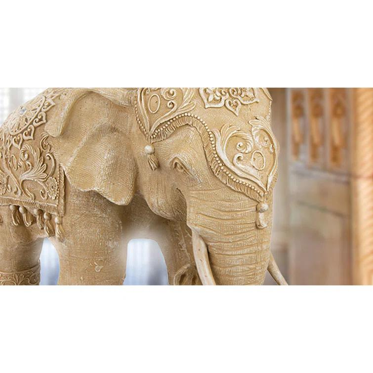 Oriental Furniture 20" Ivory Elephant Statue