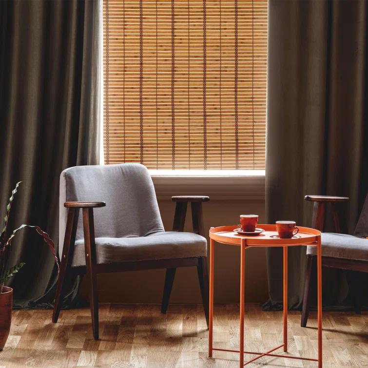 Burnt Bamboo Cordless Window Shade - Two-tone Honey 48" W