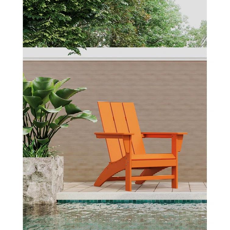 Modern Adirondack High-Density Polyethylene (HDPE) Outdoor Adirondack Chair