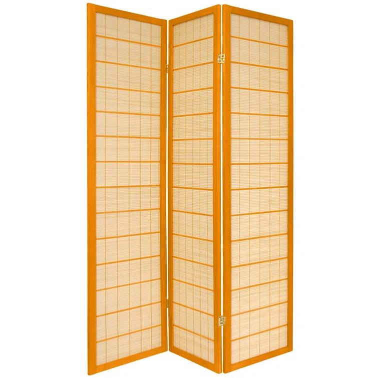 Oriental Furniture 6 Ft Tall Kimura Shoji Screen, Natural color, 3 panel