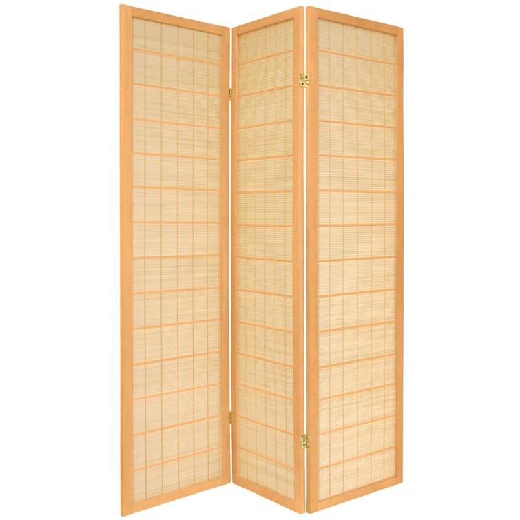 Oriental Furniture 6 Ft Tall Kimura Shoji Screen, Natural color, 3 panel