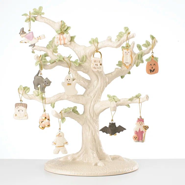 Lenox ORNAMENT TREES 13 Piece Trick or Treat Ornament and Tree Set