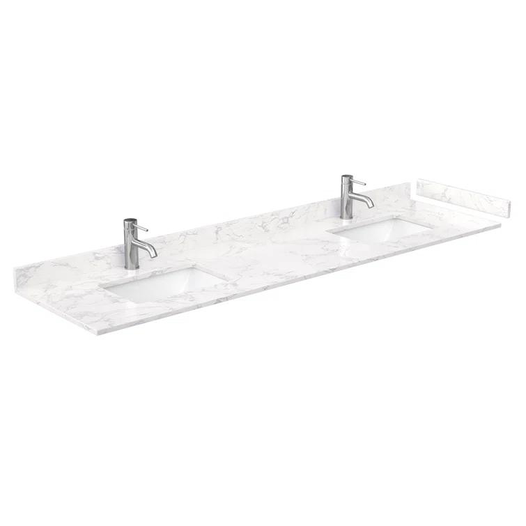Wyndham Collection Avery 80'' Double Bathroom Vanity with Marble Top with Mirror