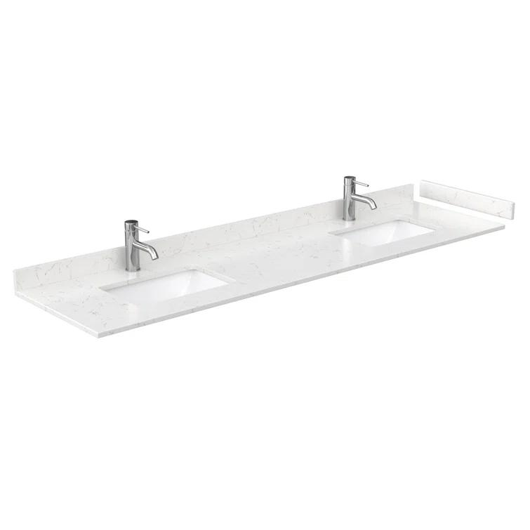 Wyndham Collection Maroni 80'' Double Bathroom Vanity with Marble Top